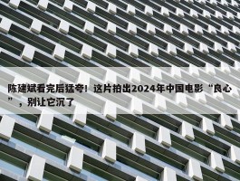 陈建斌看完后猛夸！这片拍出2024年中国电影“良心”，别让它沉了