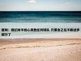 唐斯：我们并不担心其他任何球队 只要自己在不断进步就行了