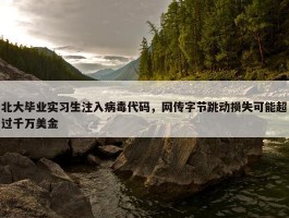 北大毕业实习生注入病毒代码，网传字节跳动损失可能超过千万美金