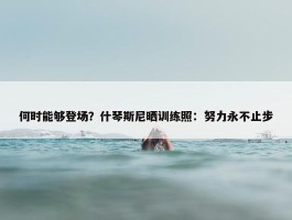 何时能够登场？什琴斯尼晒训练照：努力永不止步