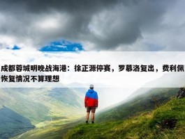 成都蓉城明晚战海港：徐正源停赛，罗慕洛复出，费利佩恢复情况不算理想