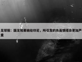 足球报：国足如果输给印尼，所引发的负面情绪会更加严重