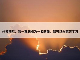 什琴斯尼：我一直想成为一名前锋，我可以向莱万学习