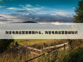 淘宝电商运营需要做什么，淘宝电商运营基础知识