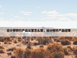 设计师转行产品运营怎么做，设计师转产品经理