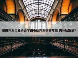 德国汽车工业协会下调电动汽车销售预期 因补贴取消？