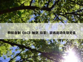 粉丝自制《AC》袖剑 玩家：欲练此功先斩无名