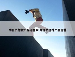 为什么想做产品运营呢 为什么选择产品运营