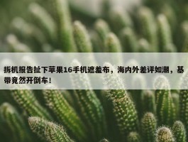 拆机报告扯下苹果16手机遮羞布，海内外差评如潮，基带竟然开倒车！ 