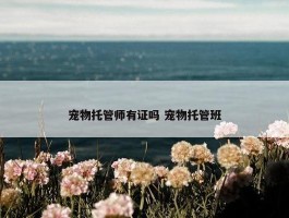 宠物托管师有证吗 宠物托管班