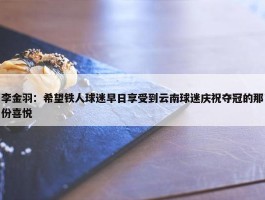 李金羽：希望铁人球迷早日享受到云南球迷庆祝夺冠的那份喜悦