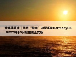 钛媒体独家｜华为“纯血”鸿蒙系统HarmonyOS NEXT将于9月底推出正式版