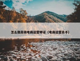 怎么做高级电商运营师证（电商运营高手）