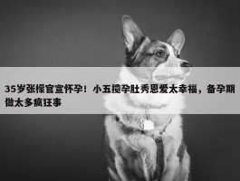 35岁张檬官宣怀孕！小五揽孕肚秀恩爱太幸福，备孕期做太多疯狂事