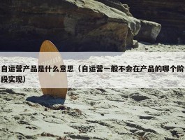 自运营产品是什么意思（自运营一般不会在产品的哪个阶段实现）