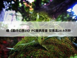 曝《最终幻想16》PC版表现差 仅售出28.9万份