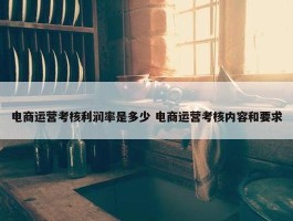 电商运营考核利润率是多少 电商运营考核内容和要求