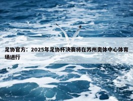 足协官方：2025年足协杯决赛将在苏州奥体中心体育场进行