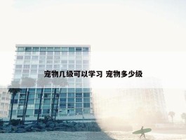 宠物几级可以学习 宠物多少级