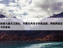 她曾火遍大江南北，不要丈夫孩子也要出国，两婚两离至今仍单身