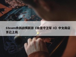 Steam肉鸽战棋新游《血盟守卫军 II》中文商店页已上线