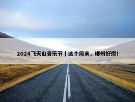 2024飞天山音乐节｜这个周末，郴州好燃！