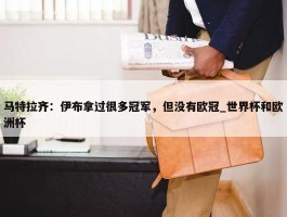 马特拉齐：伊布拿过很多冠军，但没有欧冠_世界杯和欧洲杯