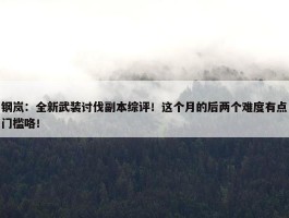 钢岚：全新武装讨伐副本综评！这个月的后两个难度有点门槛咯！