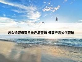 怎么运营母婴系统产品营销 母婴产品如何营销