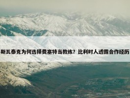 斯瓦泰克为何选择费塞特当教练？比利时人透露合作经历