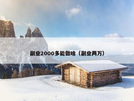 副业2000多能做啥（副业两万）