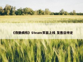 《夜勤病栋》Steam页面上线 发售日待定