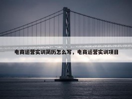 电商运营实训简历怎么写，电商运营实训项目