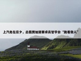 上汽危在旦夕，总裁贾旭健要求高管学会“跪着做人”