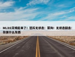 MLXG又喷起来了！怒斥无状态：菜狗！无状态回击：你算什么东西