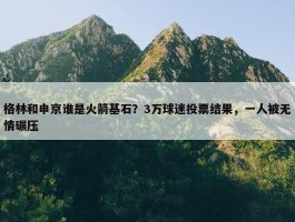 格林和申京谁是火箭基石？3万球迷投票结果，一人被无情碾压