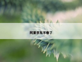 阿里京东不卷了