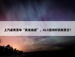 上汽通用发布“真龙插混”，GL8混动好卖就靠它？