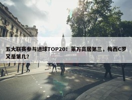 五大联赛参与进球TOP20！莱万高居第三，梅西C罗又是第几？