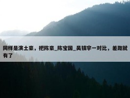 同样是演土豪，把陈豪_陈宝国_吴镇宇一对比，差距就有了