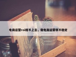 电商运营roi提不上去，做电商运营很不稳定