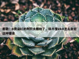 希勒：B费染红的判罚太糟糕了，搞不懂VAR怎么会犯这种错误