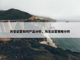 淘宝运营如何产品分析，淘宝运营策略分析