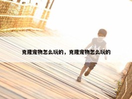 克隆宠物怎么玩的，克隆宠物怎么玩的