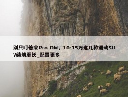 别只盯着宋Pro DM，10-15万这几款混动SUV续航更长_配置更多