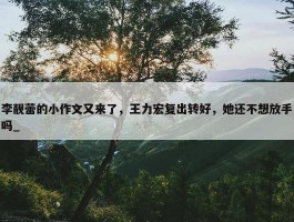 李靓蕾的小作文又来了，王力宏复出转好，她还不想放手吗_