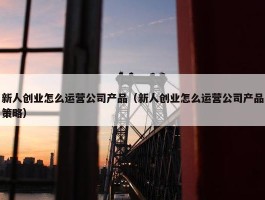 新人创业怎么运营公司产品（新人创业怎么运营公司产品策略）