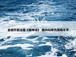 金摇杆奖冷落《黑神话》 国内玩家为其鸣不平