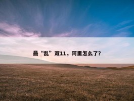 最“乱”双11，阿里怎么了？