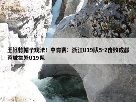 王钰栋帽子戏法！中青赛：浙江U19队5-2击败成都蓉城棠外U19队